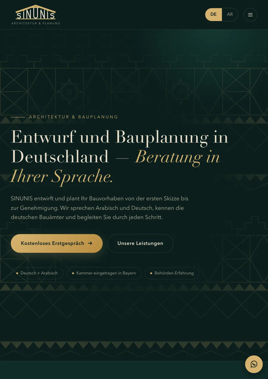 SINUNIS Architektur & Planung auf dem Tablet