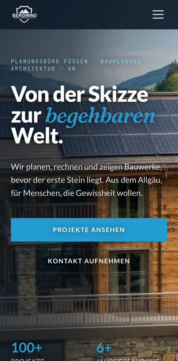 Bergwind Ingenieurbüro auf dem Handy