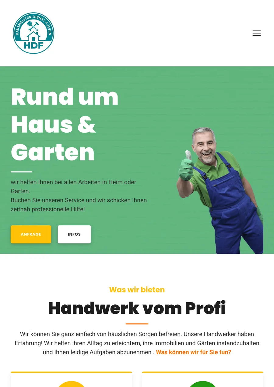 Hausmeister-Dienst Füssen auf dem Tablet
