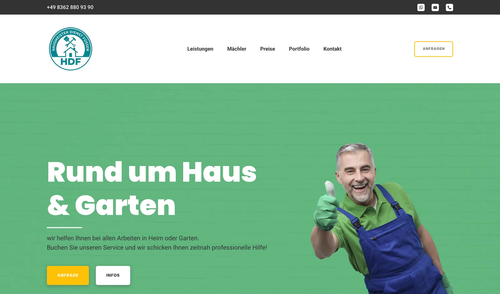 Hausmeister-Dienst Füssen auf dem Laptop