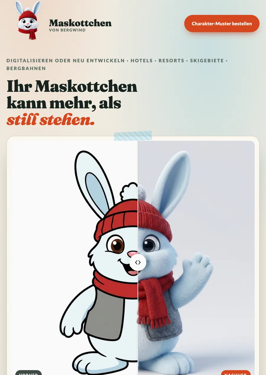 Maskottchen 2.0 auf dem Tablet