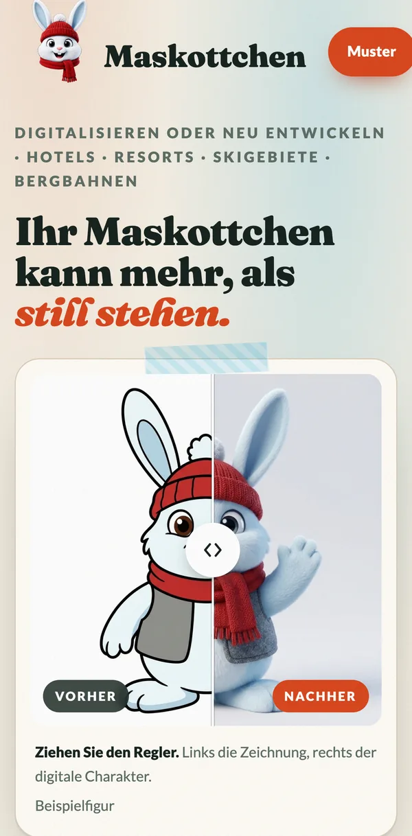 Maskottchen 2.0 auf dem Handy