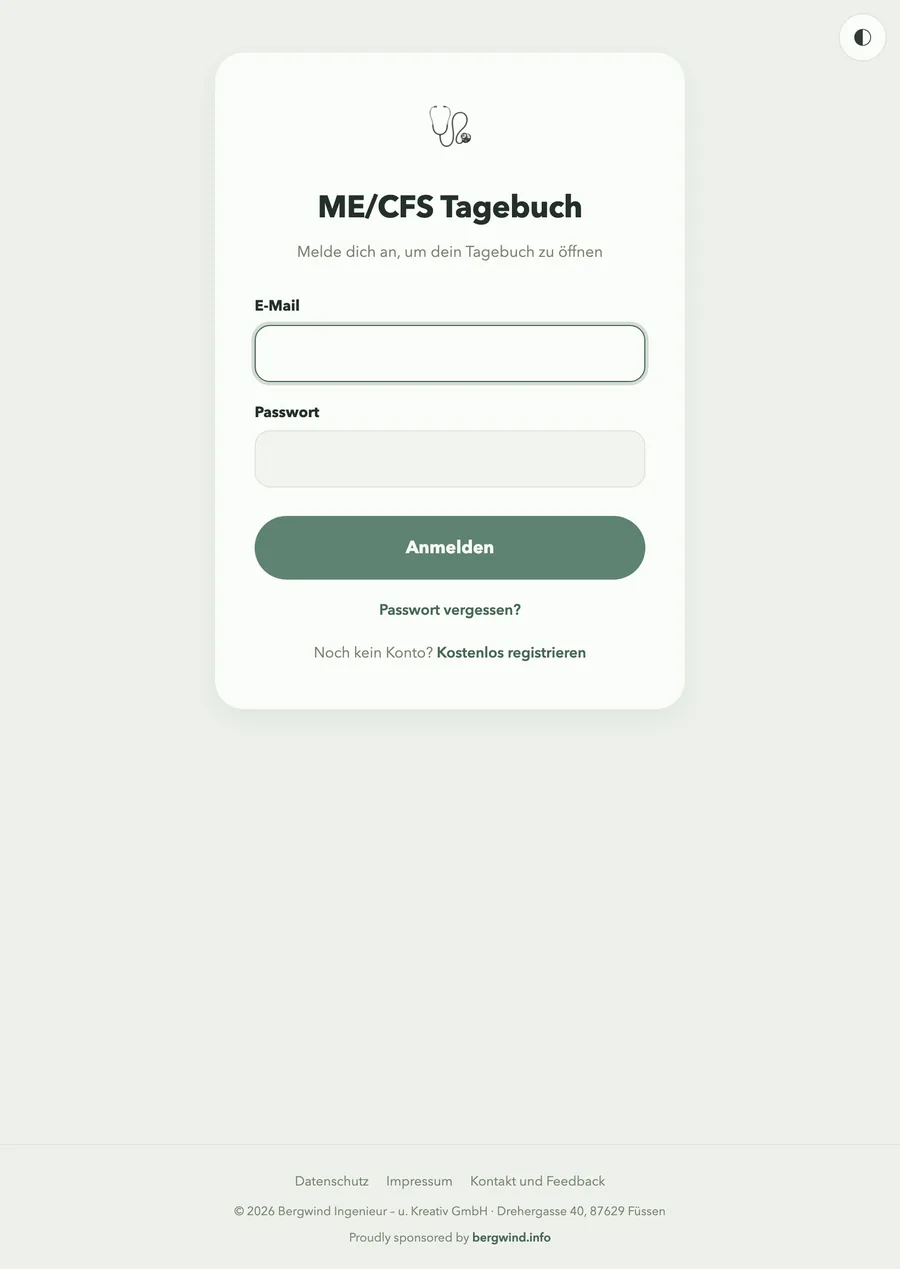 ME/CFS Tagebuch auf dem Tablet