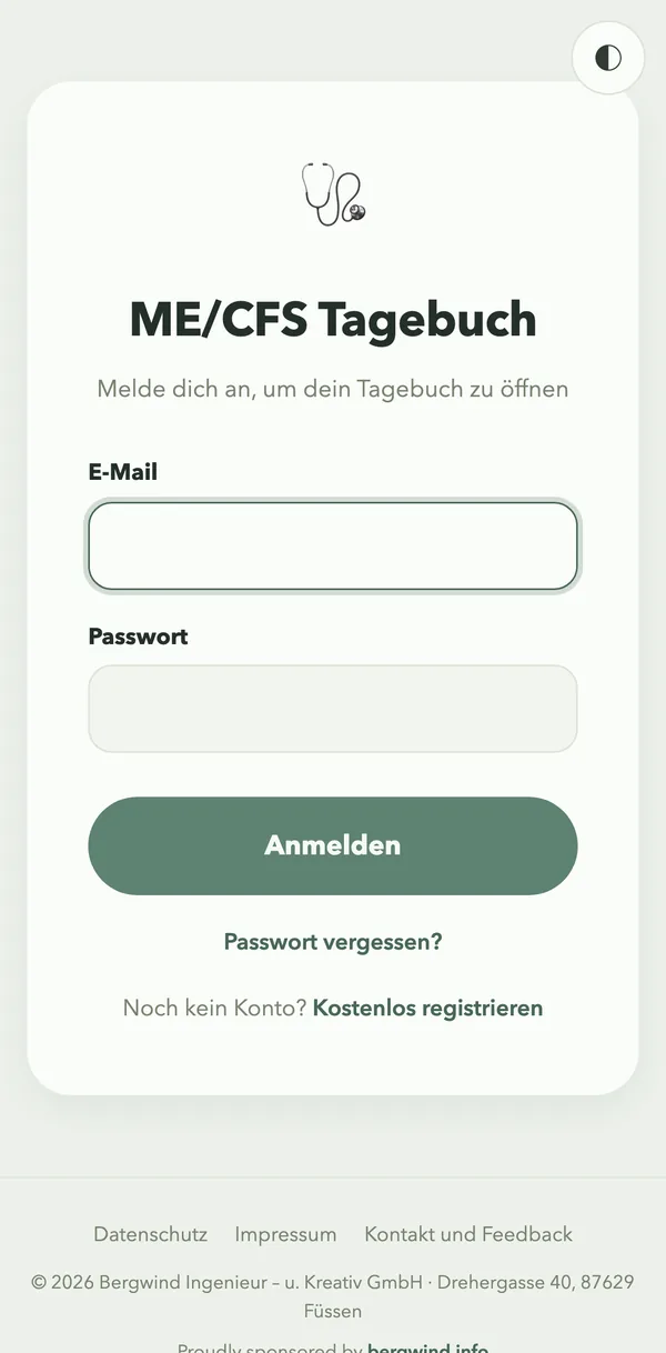 ME/CFS Tagebuch auf dem Handy