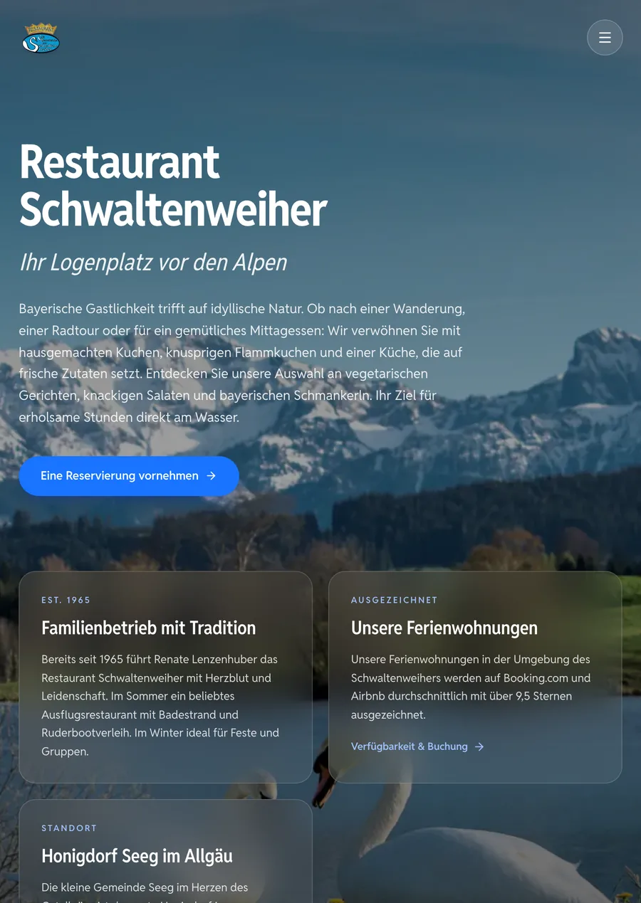 Restaurant Schwaltenweiher auf dem Tablet