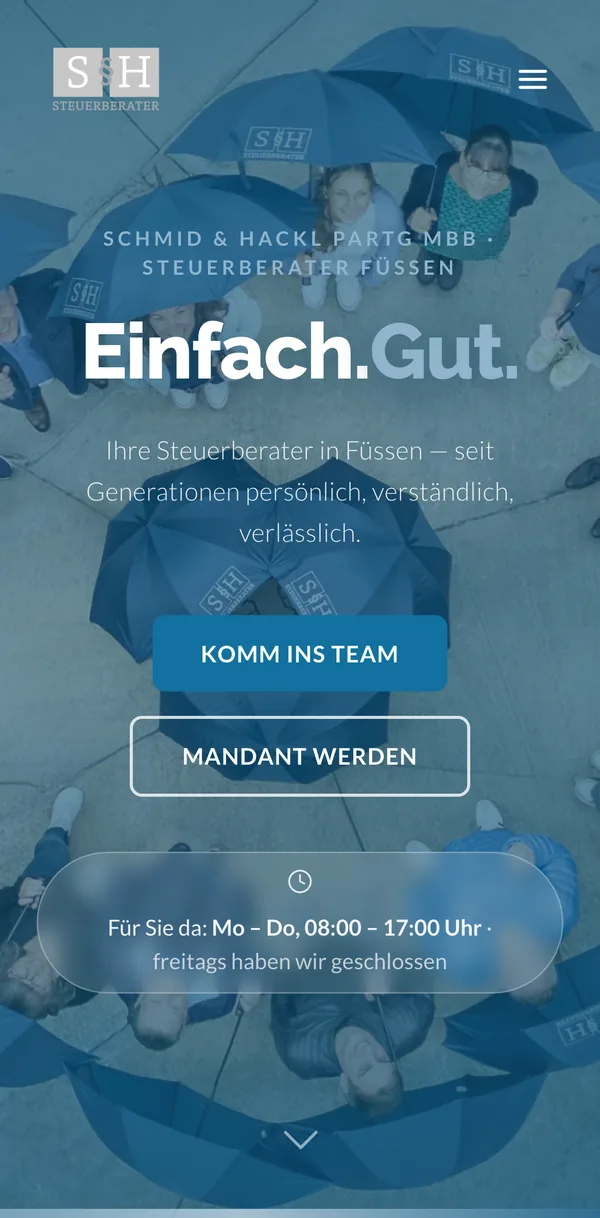 Schmid & Hackl Steuerberater auf dem Handy